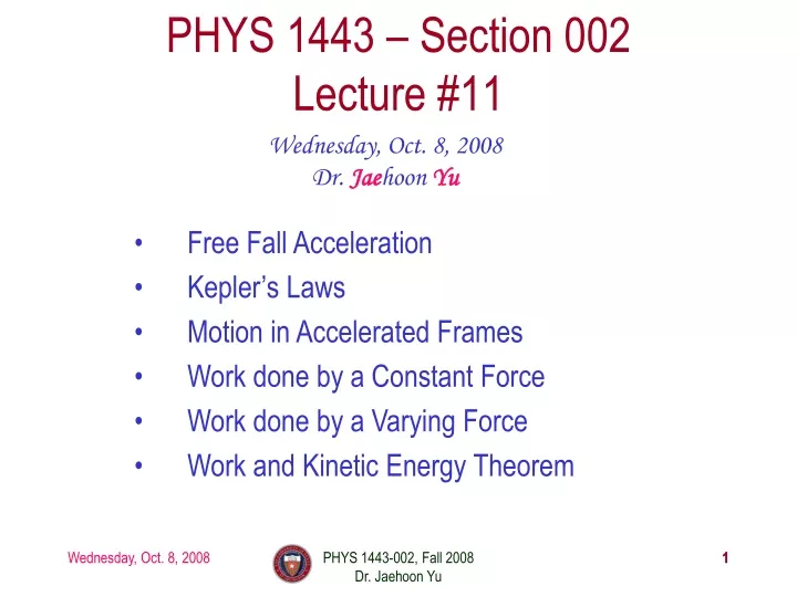 phys 1443 section 002 lecture 11