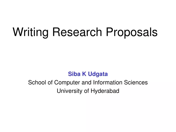 writing research proposals
