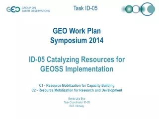 Key 2014 Outputs (Information for Society – GEO Global Initiatives)