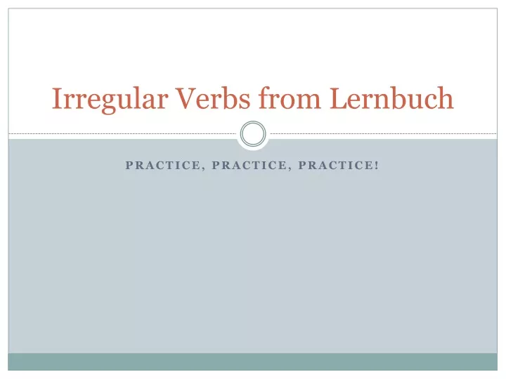 irregular verbs from lernbuch