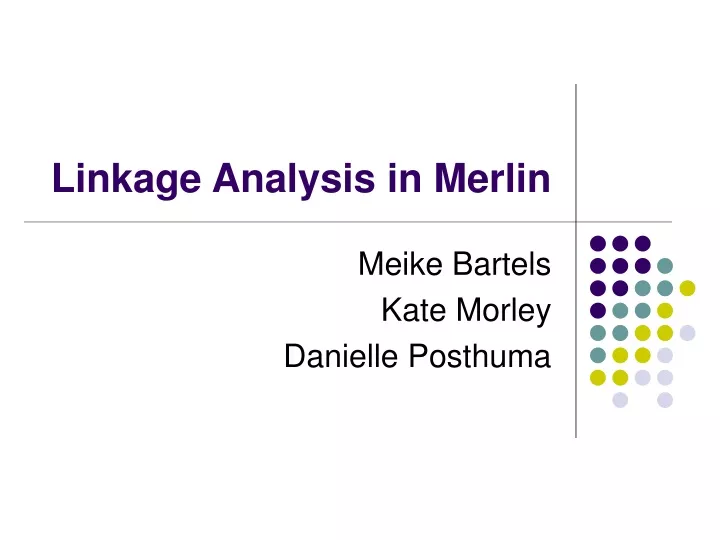 linkage analysis in merlin