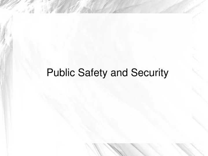 public safety and security