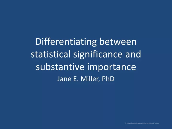 differentiating between statistical significance and substantive importance