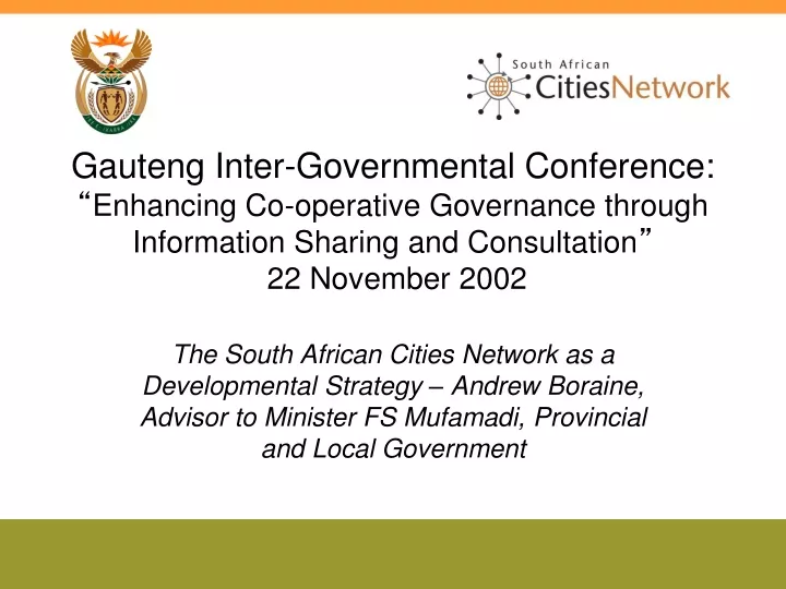 gauteng inter governmental conference enhancing