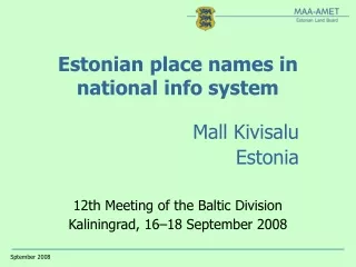 Estonian place names in national info system