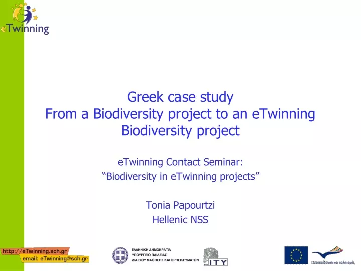greek case study from a biodiversity project to an etwinning biodiversity project