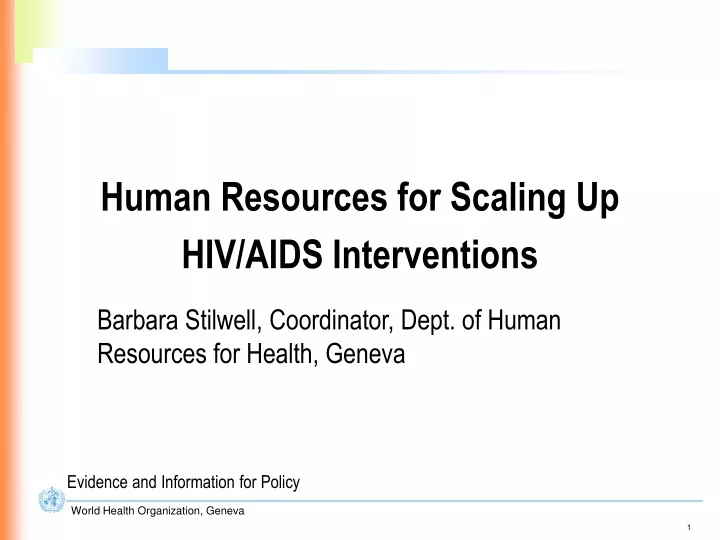 human resources for scaling up hiv aids interventions