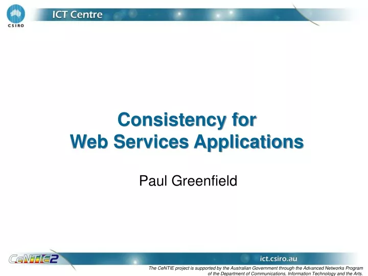 consistency for web services applications