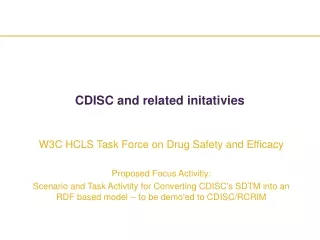 CDISC and related initativies