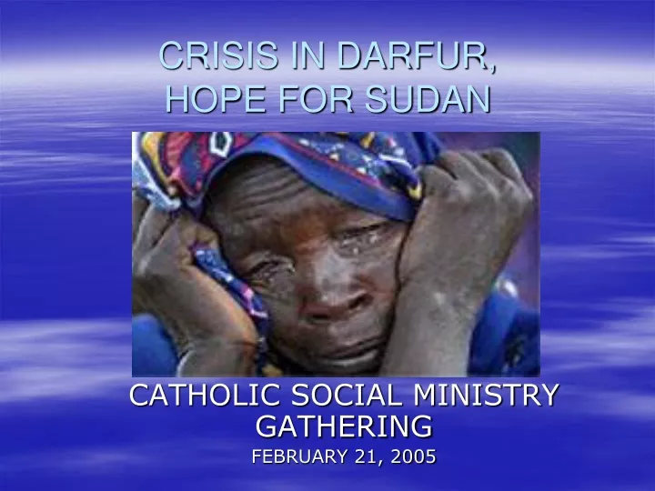 crisis in darfur hope for sudan