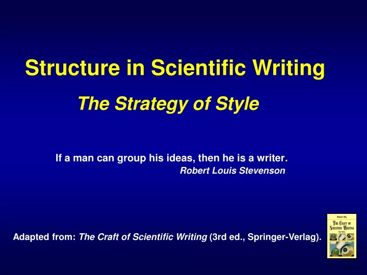structure in scientific writing