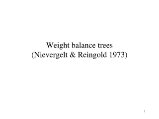 Weight balance trees (Nievergelt &amp; Reingold 1973)