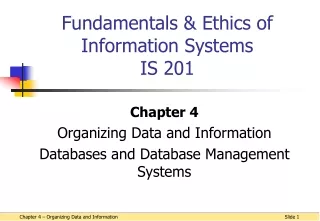 Fundamentals &amp; Ethics of Information Systems IS 201