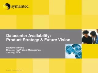 Datacenter Availability: Product Strategy &amp; Future Vision