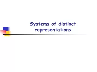 Systems of distinct representations