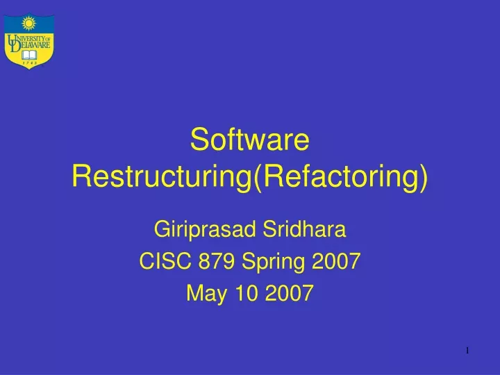 software restructuring refactoring