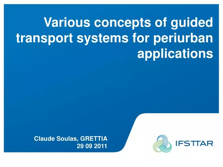 various concepts of guided transport systems