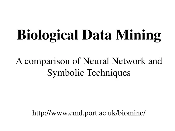 biological data mining