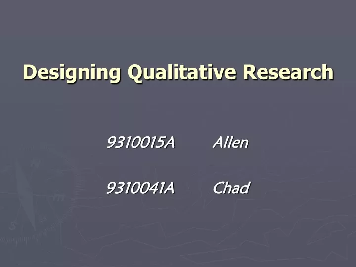 designing qualitative research