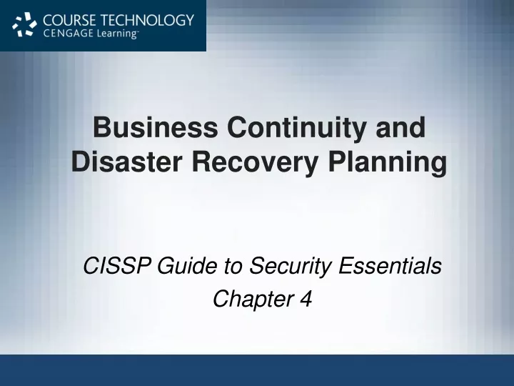 business continuity and disaster recovery planning