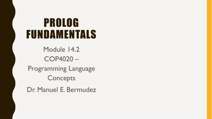 prolog fundamentals