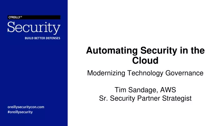 automating security in the cloud