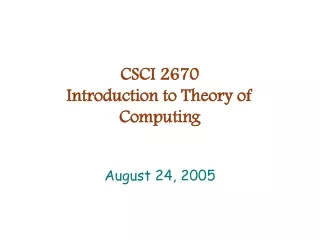 CSCI 2670 Introduction to Theory of Computing