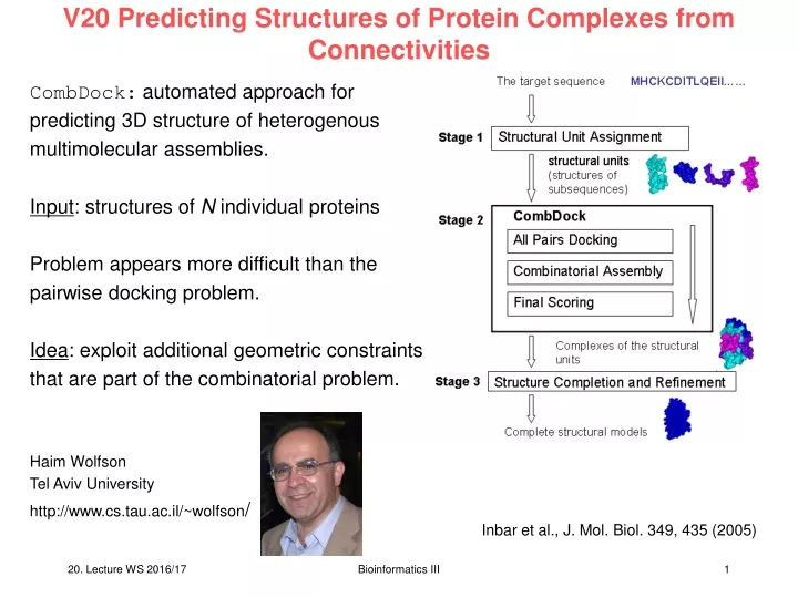 v20 predicting structures of protein complexes from connectivities