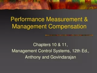 Performance Measurement &amp; Management Compensation