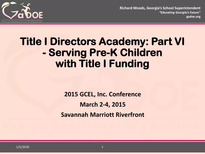 title i directors academy part vi serving pre k children with title i funding
