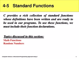 4-5   Standard Functions