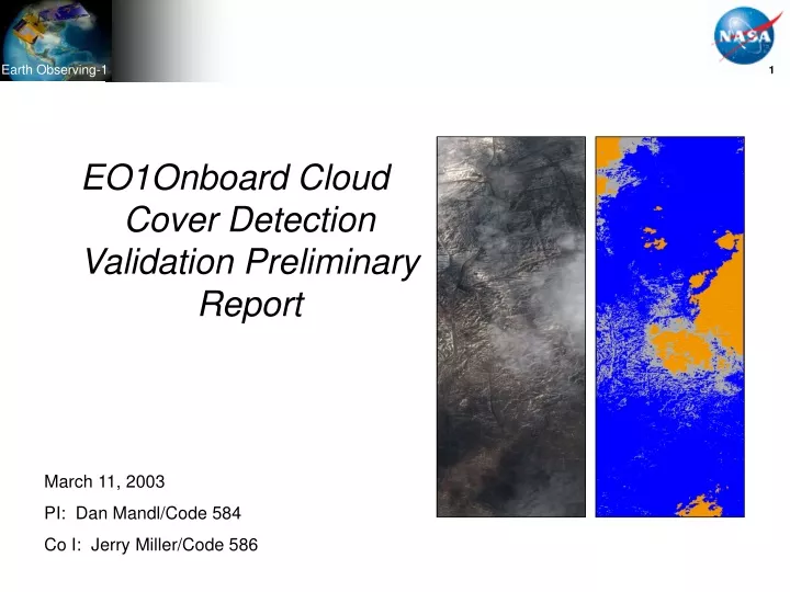 eo1onboard cloud cover detection validation