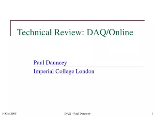 Technical Review: DAQ/Online