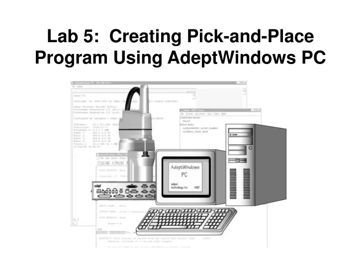 lab 5 creating pick and place program using