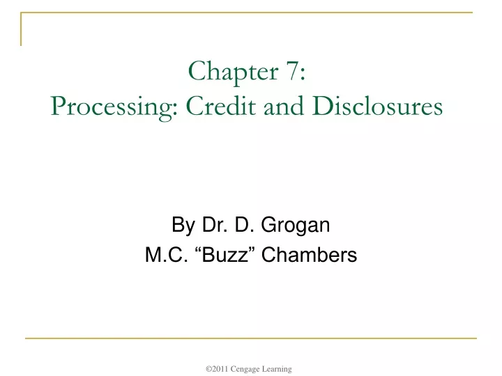 chapter 7 processing credit and disclosures