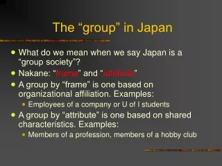 The “group” in Japan