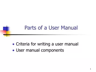Parts of a User Manual