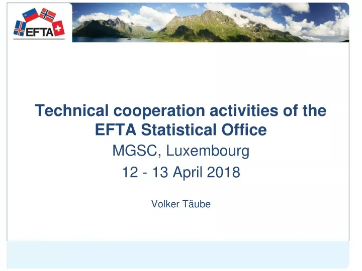 technical cooperation activities of the efta statistical office