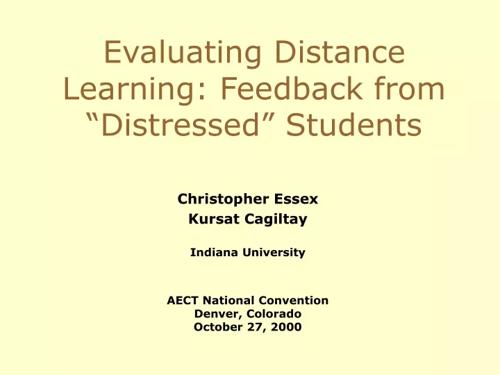 evaluating distance learning feedback from distressed students