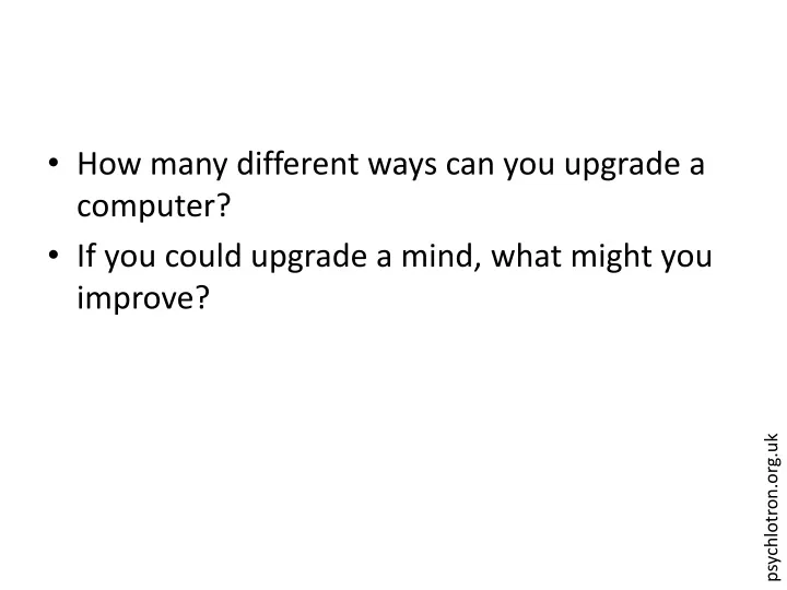 how many different ways can you upgrade