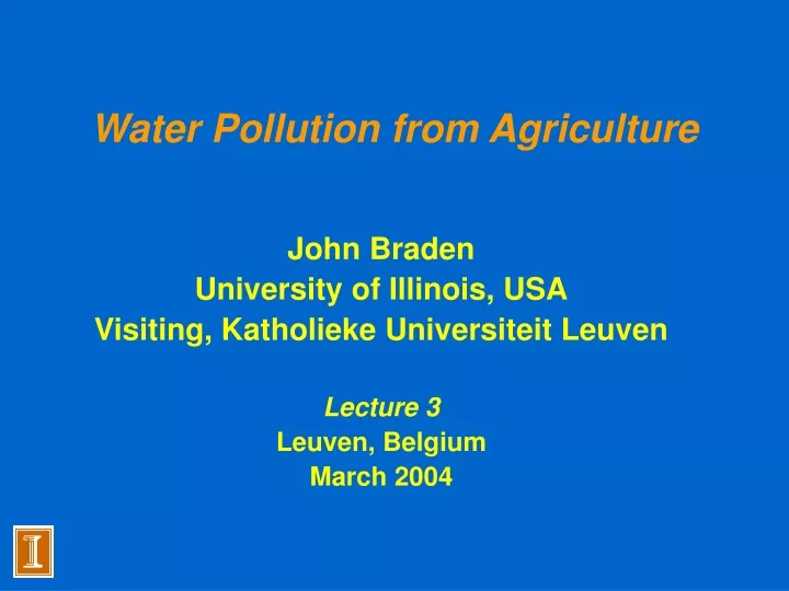water pollution from agriculture