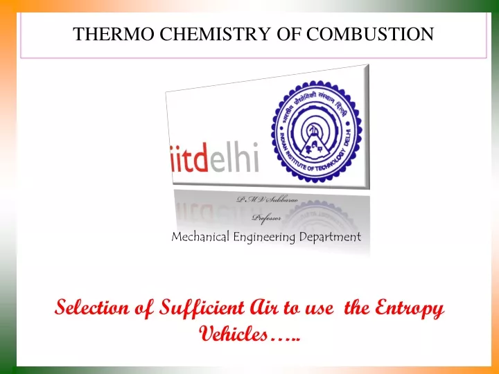 thermo chemistry of combustion
