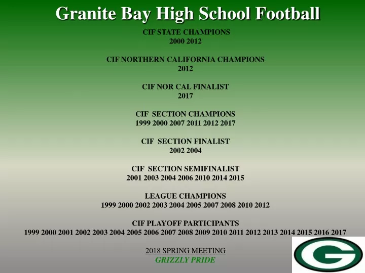 granite bay high school football