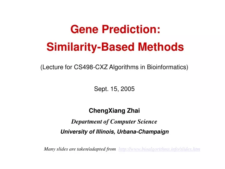 gene prediction similarity based methods