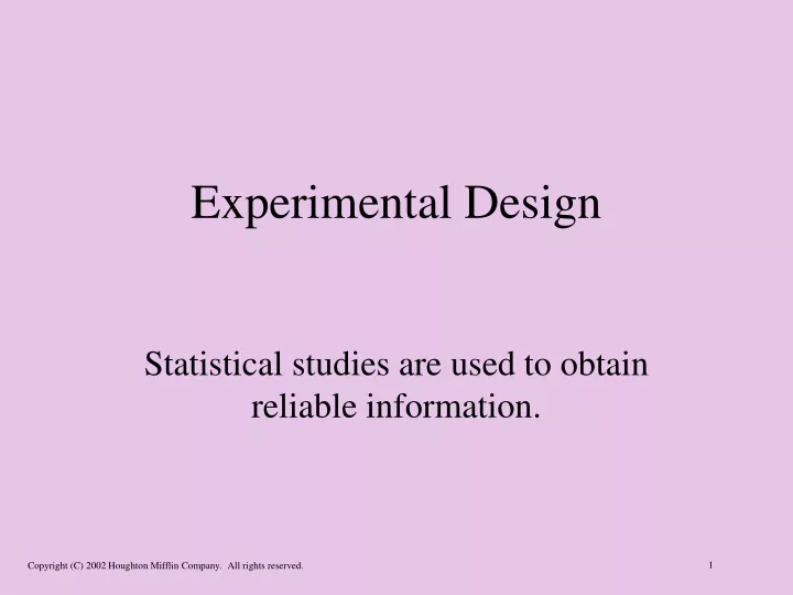 experimental design