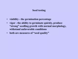 Seed testing