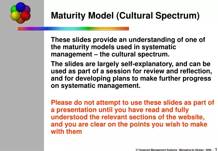 maturity model cultural spectrum