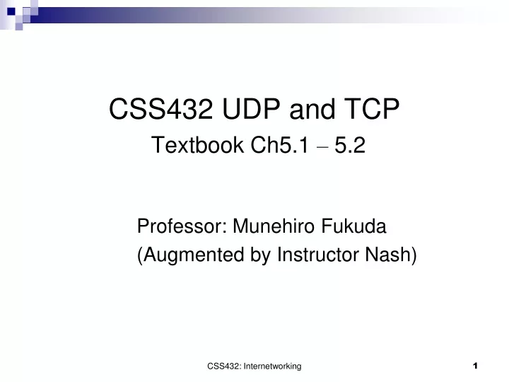 css432 udp and tcp textbook ch5 1 5 2