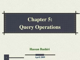 Chapter 5:  Query Operations