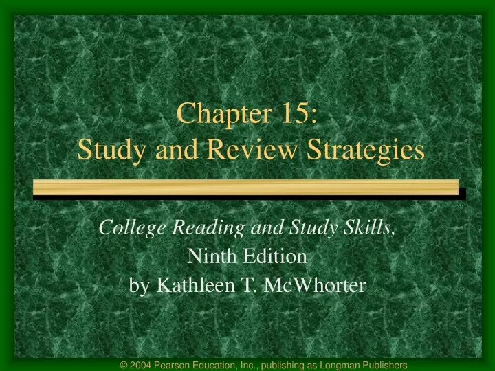 chapter 15 study and review strategies